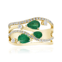 Anillo en oro con Esmeralda de Zambia AAA (CIRARI)