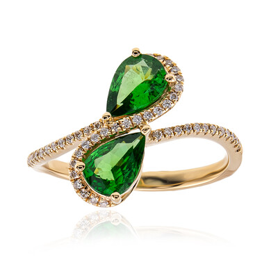 Anillo en oro con Tsavorita de Kenia AAA (CIRARI)
