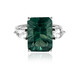 Anillo en plata con Fluorita verde