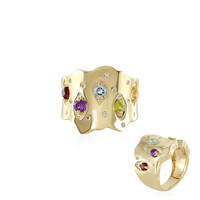 Anillo en plata con Amatista de Zambia