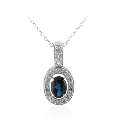 Collar en plata con Topacio azul de Londres