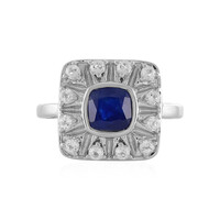 Anillo en plata con Zafiro azul de Madagascar