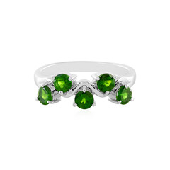 Anillo en plata con Diópsido de Rusia