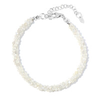 Brazalete en plata con Piedra de Luna blanca