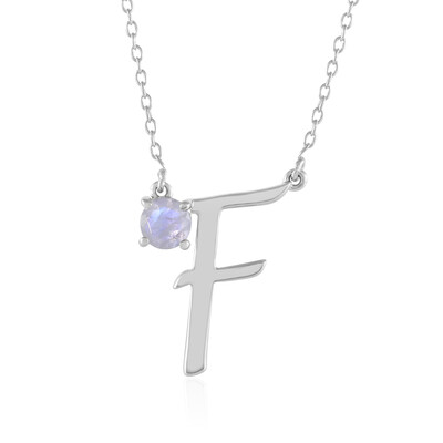 Collar en plata con Piedra de Luna arcoíris