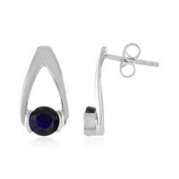 Pendientes en plata con Zafiro azul de Madagascar