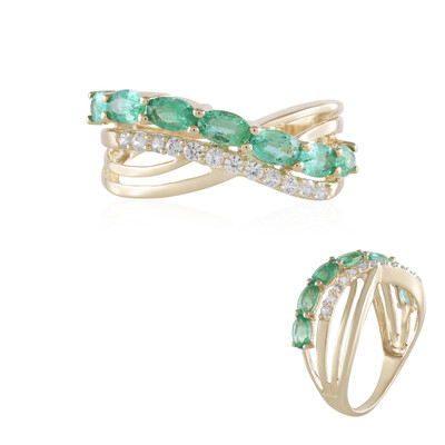 Anillo en oro con Esmeralda de Rusia