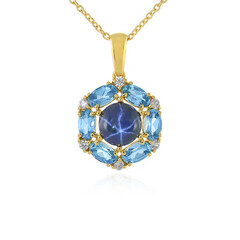 Collar en plata con Zafiro estrella azul