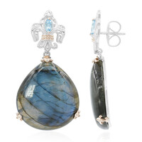 Pendientes en plata con Labradorita (Dallas Prince Designs)