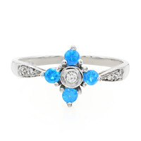 Anillo en plata con Apatita azul neón
