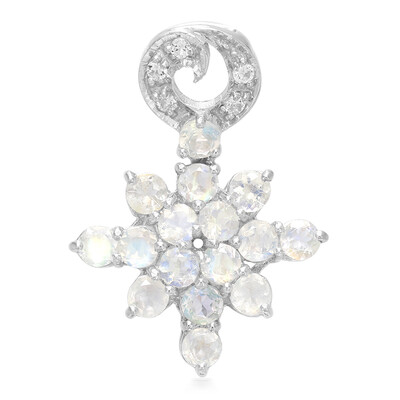 Colgante en plata con Piedra de Luna arcoíris