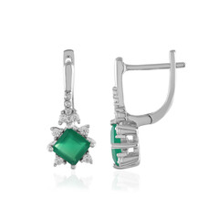 Pendientes en plata con Ónix verde