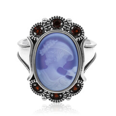 Anillo en plata con Ágata de lazo azul