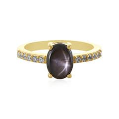 Anillo en plata con Zafiro estrella negra
