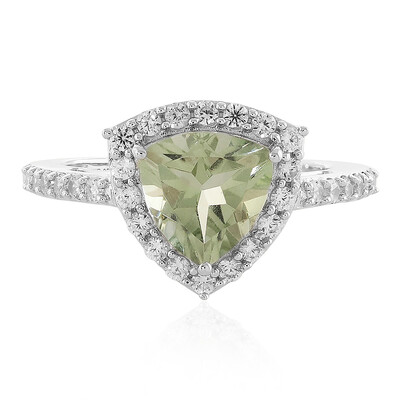 Anillo en plata con Amatista verde