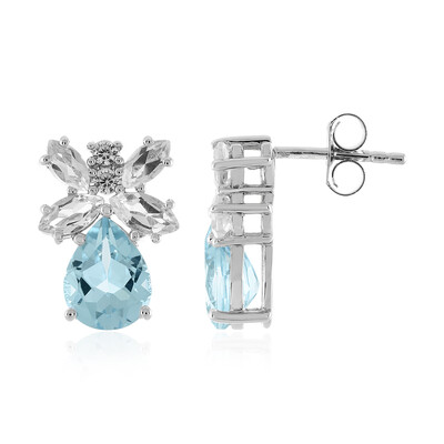 Pendientes en plata con Topacio azul cielo