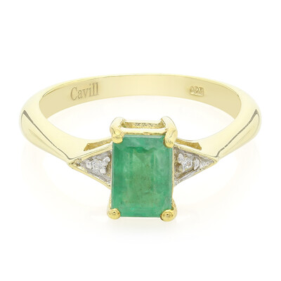 Anillo en plata con Esmeralda de Bahía