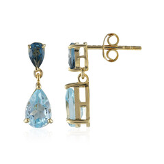 Pendientes en plata con Topacio azul cielo
