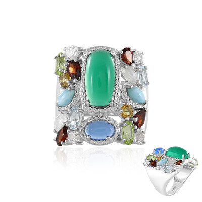 Anillo en plata con Ónix verde