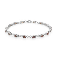 Brazalete en plata con Zircón rojo