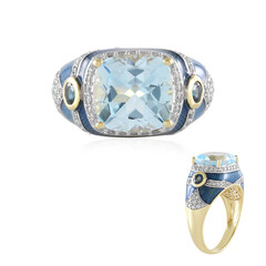 Anillo en plata con Topacio azul cielo (Adela Silber)