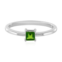 Anillo en plata con Diópsido de Rusia