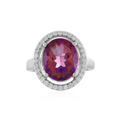 Anillo en plata con Topacio místico púrpura