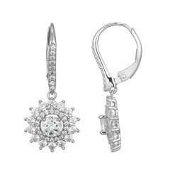 Pendientes en plata con Topacio blanco