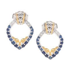 Pendientes en plata con Zafiro azul (Gems en Vogue)