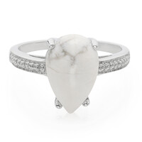 Anillo en plata con Howlita