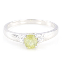 Anillo en plata con Turmalina cuprífera