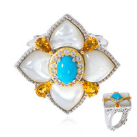 Anillo en plata con Turquesa bella durmiente (Dallas Prince Designs)