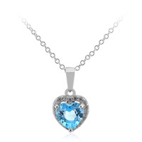 Collar en plata con Topacio azul suizo