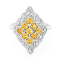 Anillo en plata con Granate espesartina AAA