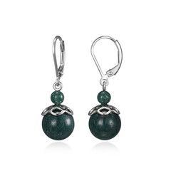 Pendientes en plata con Ágata de musgo