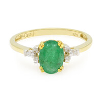 Anillo en plata con Esmeralda de Bahía