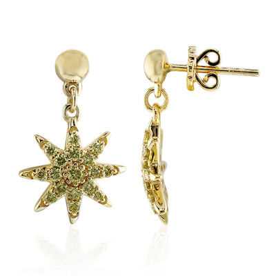 Pendientes en oro con Diamante amarillo VS1 (Annette)