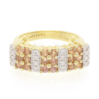 Anillo en oro con Zafiro Padparascha no calentado (AMAYANI)
