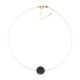 Collar en acero inoxidable con Obsidiana plateada