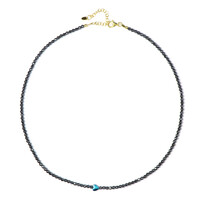 Collar en plata con Hematita azul