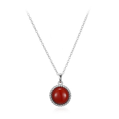 Collar en plata con Ágata roja