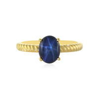 Anillo en plata con Zafiro estrella azul