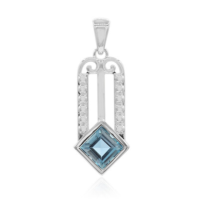 Colgante en plata con Topacio azul de Londres (VIENNA 1903)