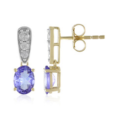 Pendientes en oro con Tanzanita