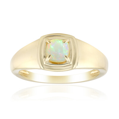 Anillo en oro con Ópalo blanco de Brasil