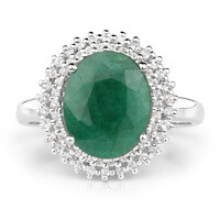 Anillo en plata con Berilo color esmeralda