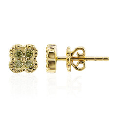 Pendientes en oro con Diamante amarillo VS1