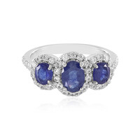 Anillo en plata con Zafiro azul de Madagascar
