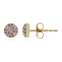 Pendientes en oro con Zafiro rosado