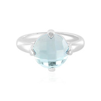 Anillo en plata con Topacio azul cielo